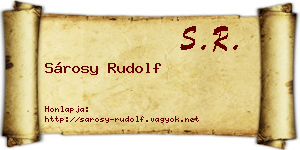Sárosy Rudolf névjegykártya