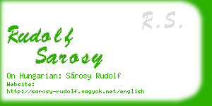 rudolf sarosy business card